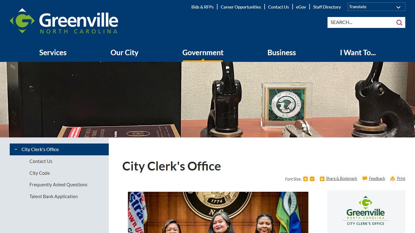 City Clerk's Office | Greenville, NC