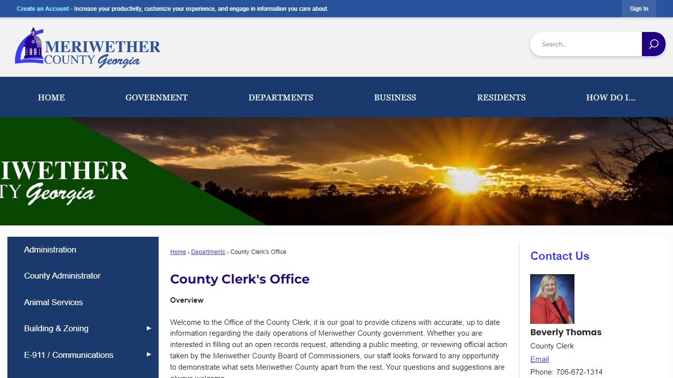 County Clerk's Office | Meriwether County, GA
